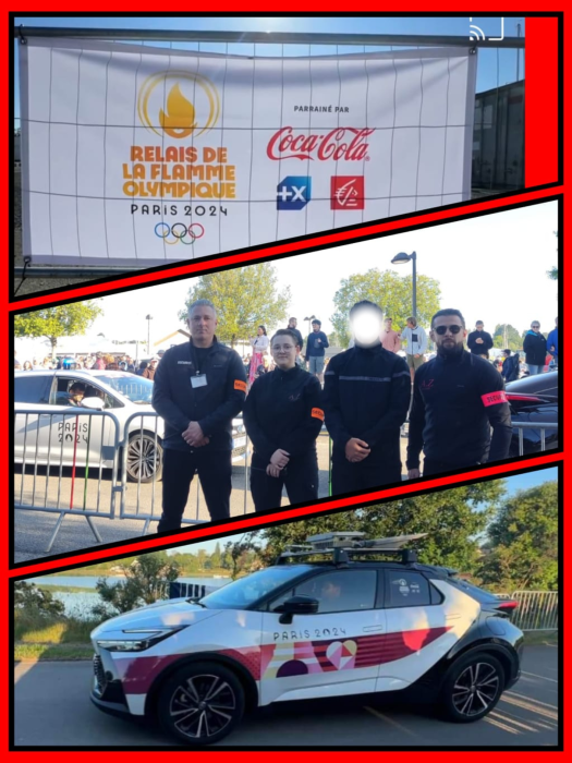 Quatre agents participants à la sécurisation du relai de la flamme Olympique